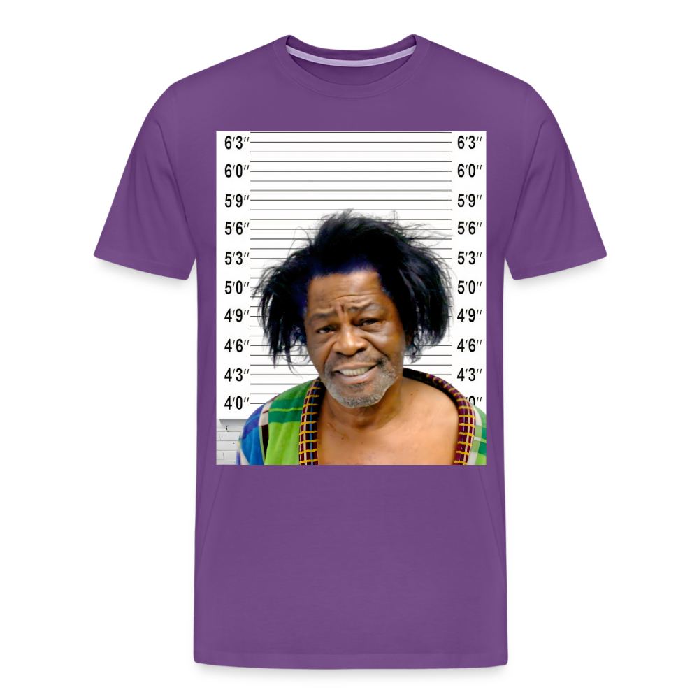 James Brown Mugshot Shirt | Premium Mens Graphic Tee - purple