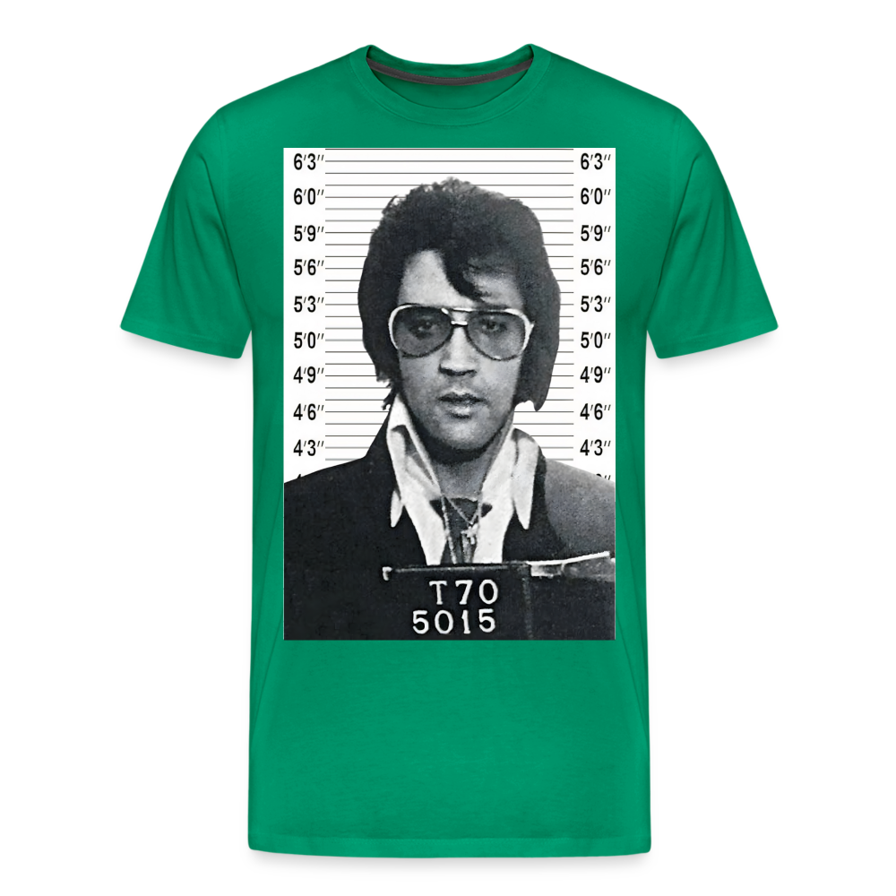 Elvis Mugshot Shirt | Premium Mens Graphic Tee - kelly green