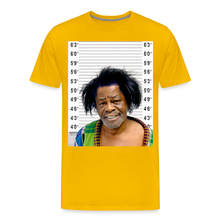 James Brown Mugshot Shirt | Premium Mens Graphic Tee - sun yellow