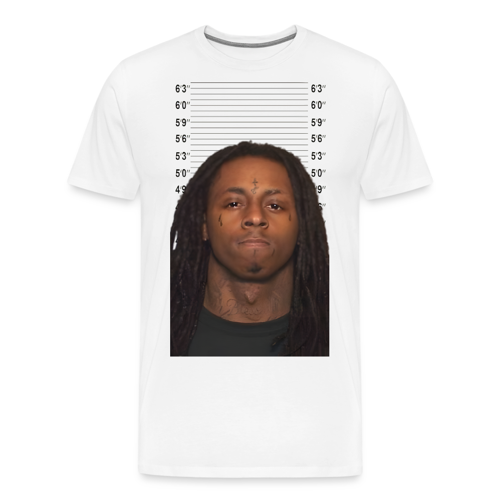 Lil Wayne Mugshot Shirt | Premium Mens Graphic Tee - white