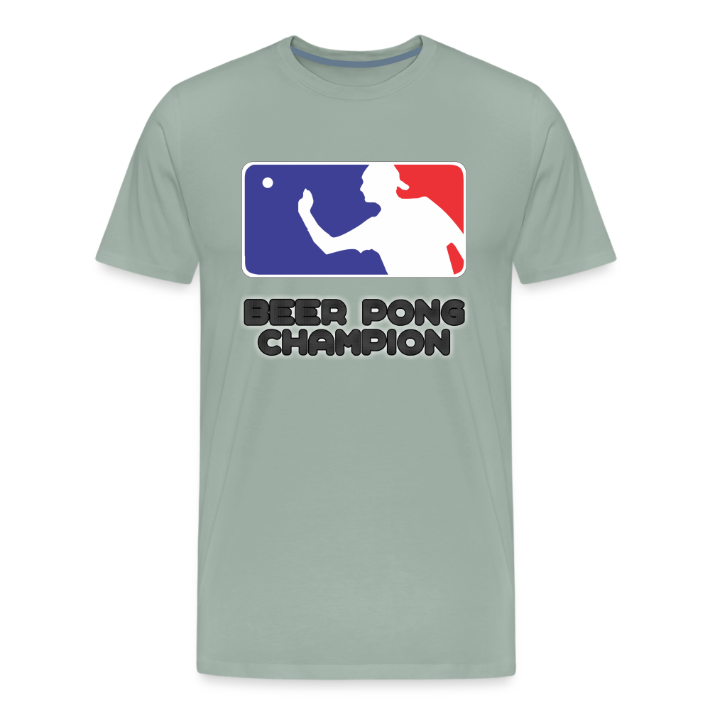 Beer Pong Champion Shirt | Premium Mens Graphic Tee - steel green
