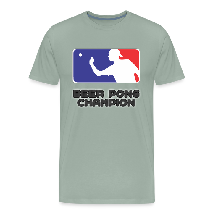 Beer Pong Champion Shirt | Premium Mens Graphic Tee - steel green