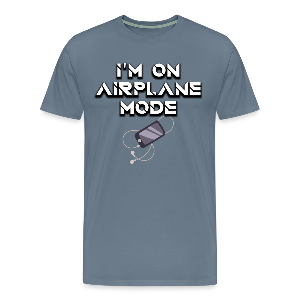 Airplane Mode Shirt | Premium Mens Graphic Tee - steel blue