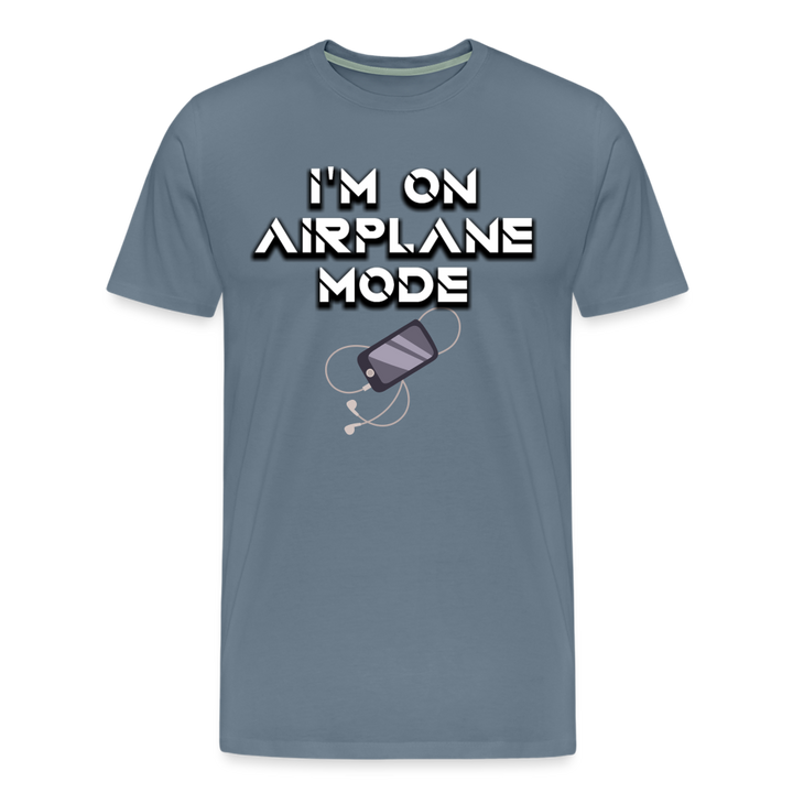 Airplane Mode Shirt | Premium Mens Graphic Tee - steel blue