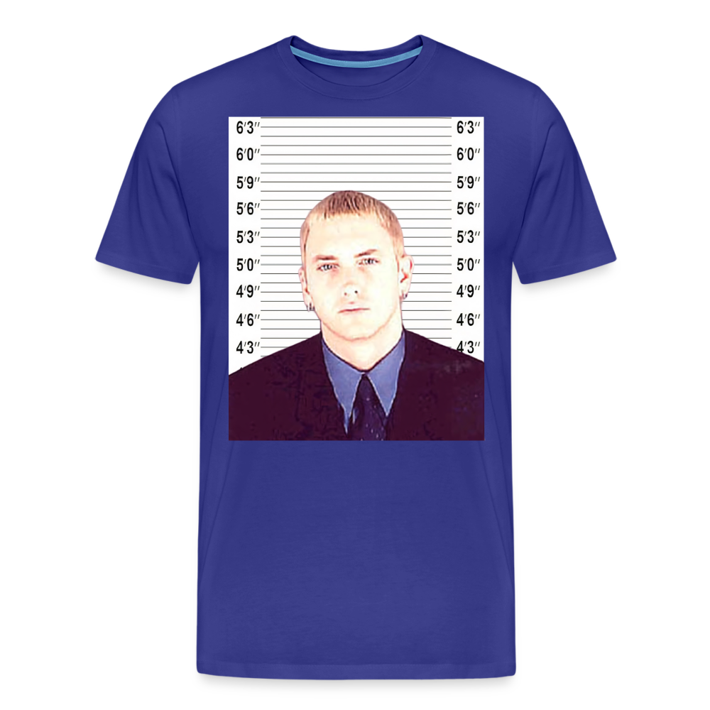 Eminem Mugshot Shirt | Premium Mens Graphic Tee - royal blue