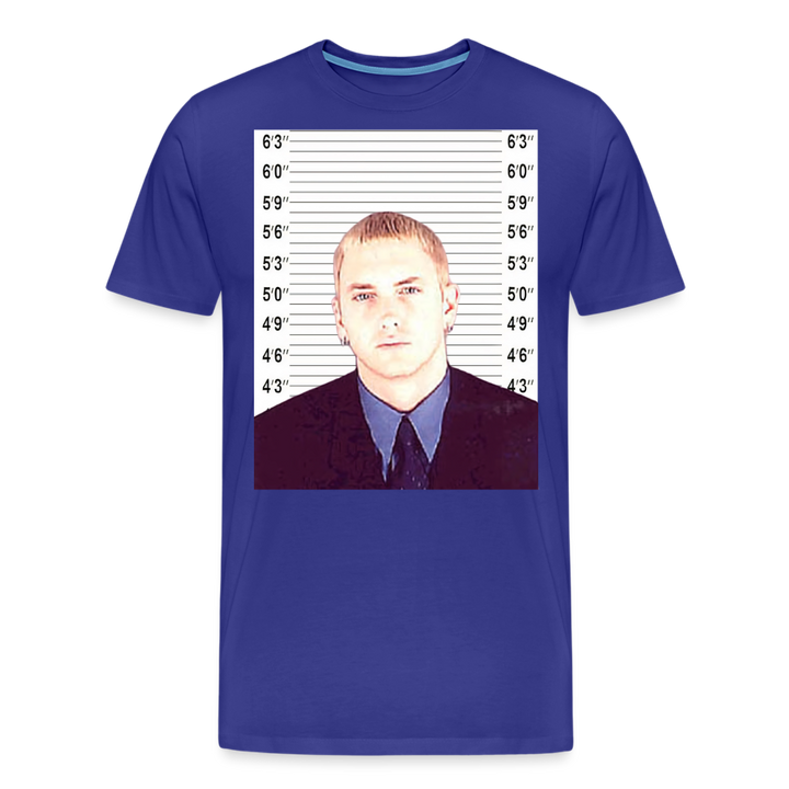 Eminem Mugshot Shirt | Premium Mens Graphic Tee - royal blue