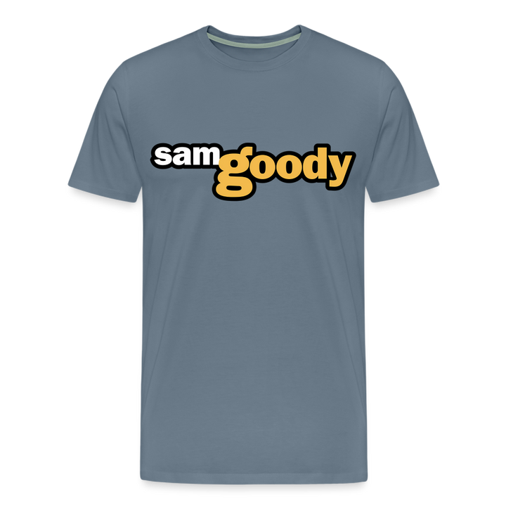 Sam Goody Shirt | Premium Mens Graphic Tee - steel blue