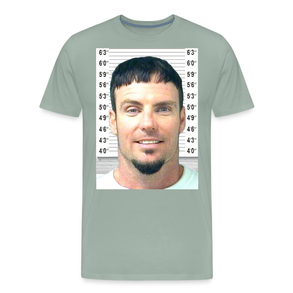 Vanilla Ice Mugshot Shirt | Premium Mens Graphic Tee - steel green