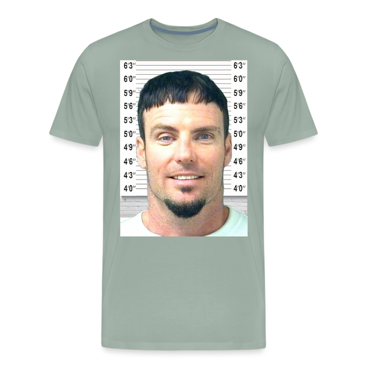 Vanilla Ice Mugshot Shirt | Premium Mens Graphic Tee - steel green