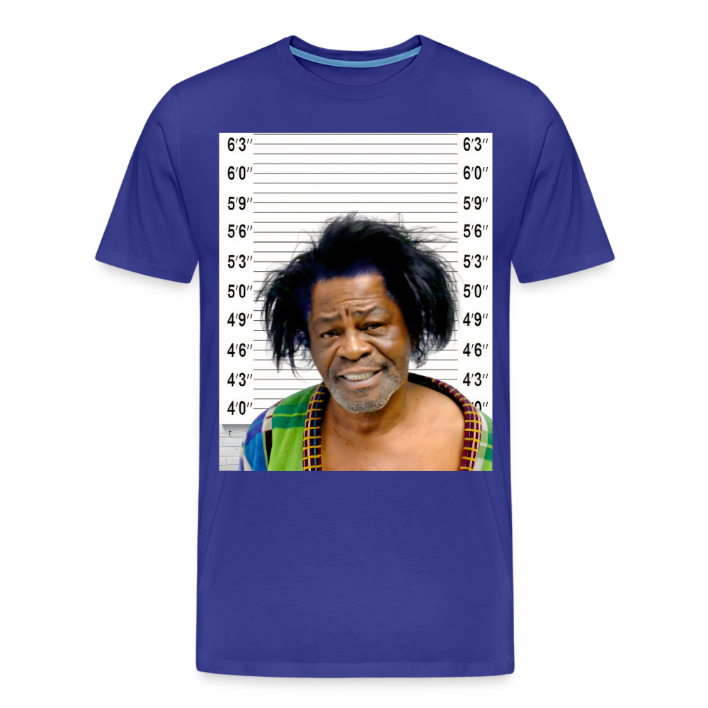 James Brown Mugshot Shirt | Premium Mens Graphic Tee - royal blue