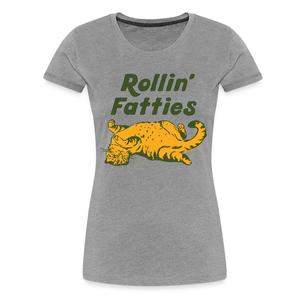 Rollin Fatties | Premium Women's Graphic Tee - heather gray