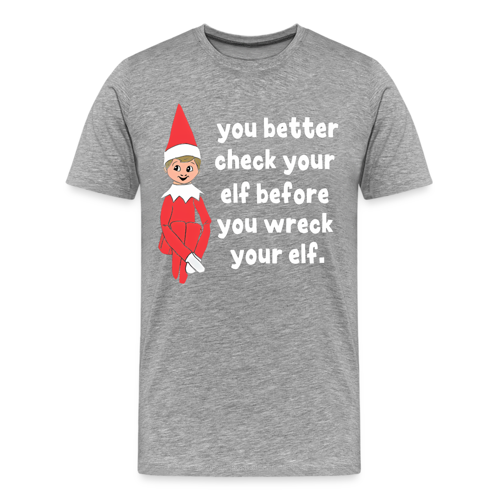 Check Your Elf - heather gray