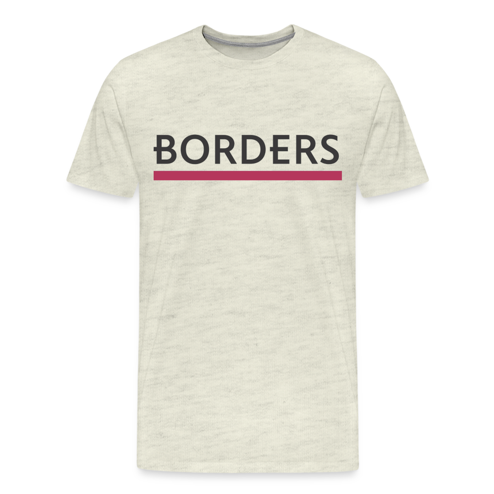 Borders Shirt | Premium Mens Graphic Tee - heather oatmeal