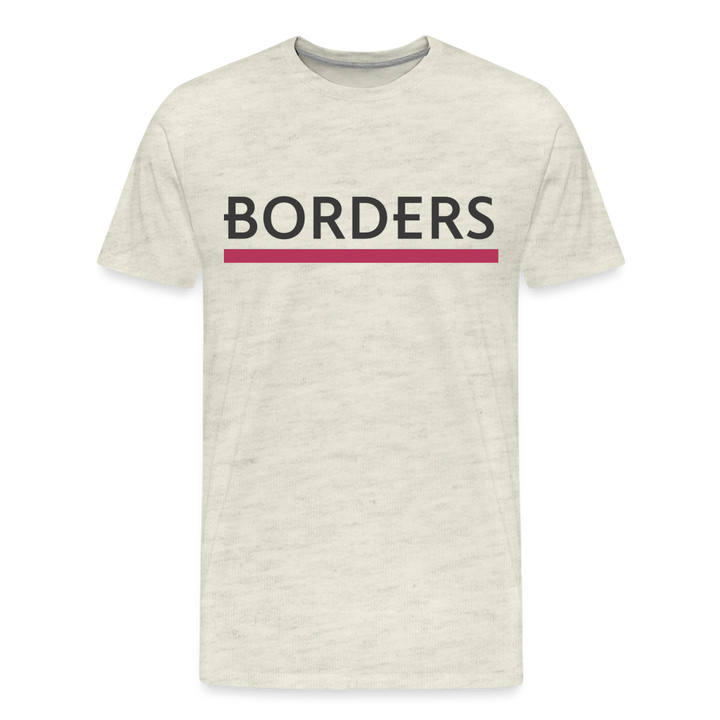 Borders Shirt | Premium Mens Graphic Tee - heather oatmeal