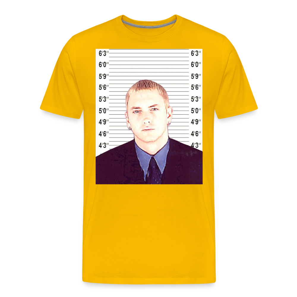 Eminem Mugshot Shirt | Premium Mens Graphic Tee - sun yellow