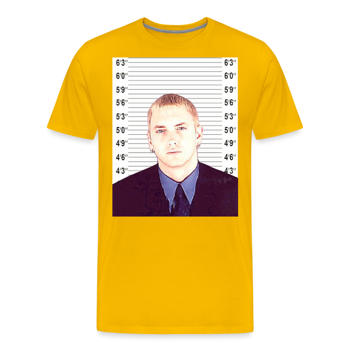 Eminem Mugshot Shirt | Premium Mens Graphic Tee - sun yellow