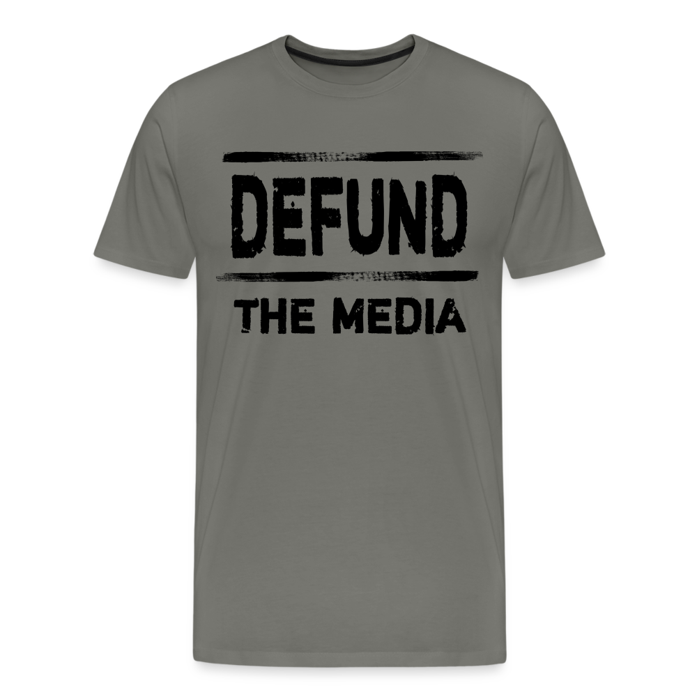 Defund The Media Shirt | Premium Mens Graphic Tee - asphalt gray