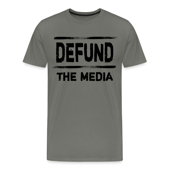 Defund The Media Shirt | Premium Mens Graphic Tee - asphalt gray