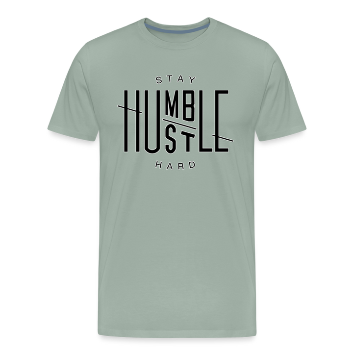 Hustle Hard Shirt | Premium Mens Graphic Tee - steel green
