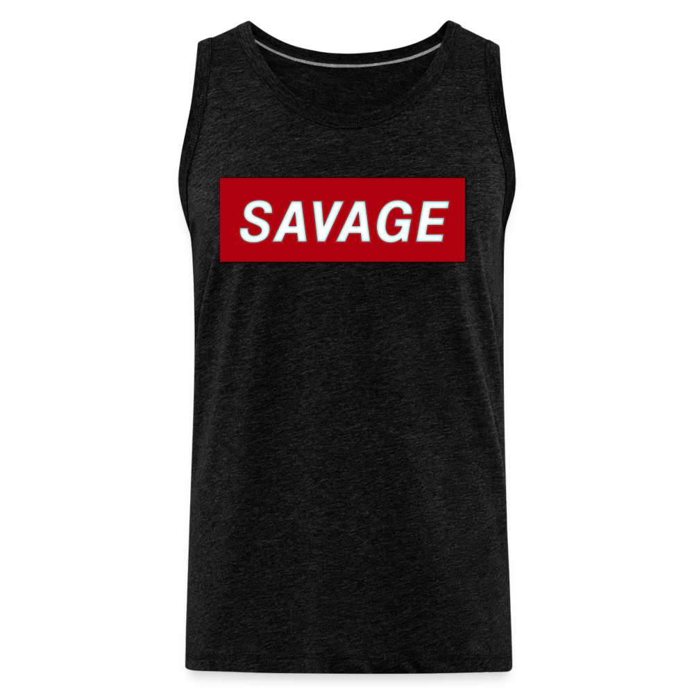 Savage Tank | Premium Mens Graphic Muscle Shirt - charcoal grey