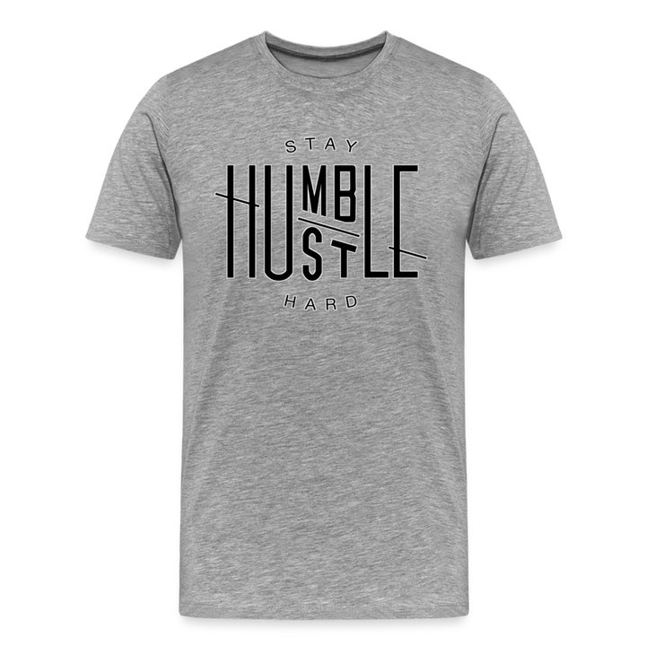 Hustle Hard Shirt | Premium Mens Graphic Tee - heather gray