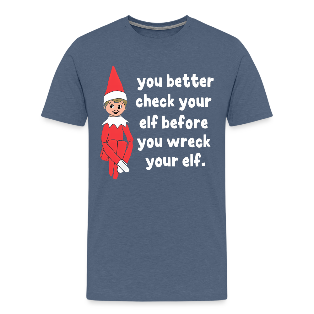 Check Your Elf - heather blue