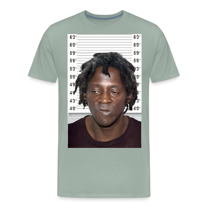 Flavor Flav Mugshot | Premium Mens Graphic Tee - steel green