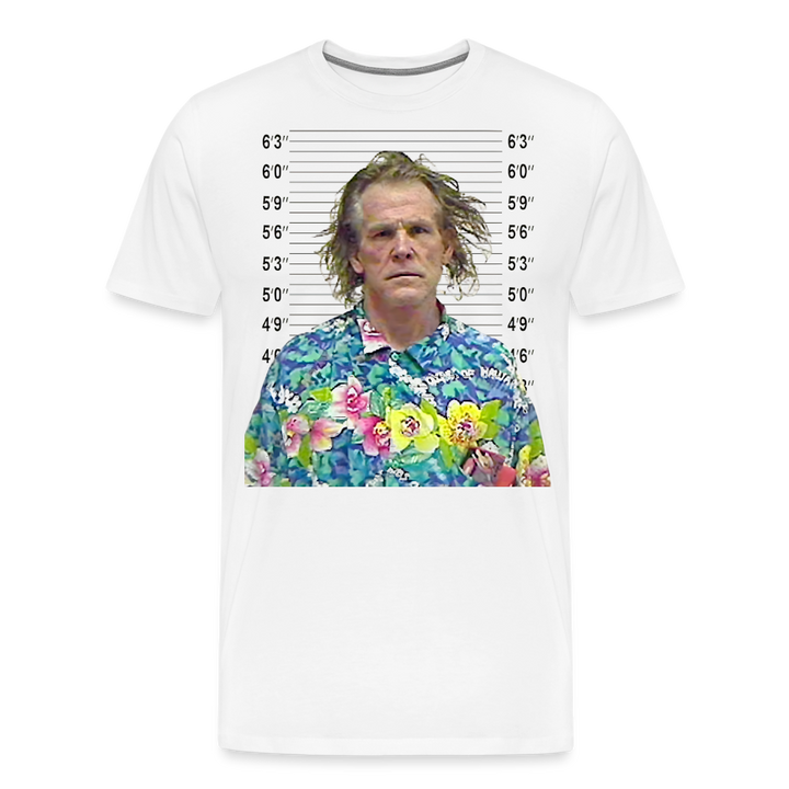 Nick Nolte Mugshot Shirt | Premium Mens Graphic Tee - white