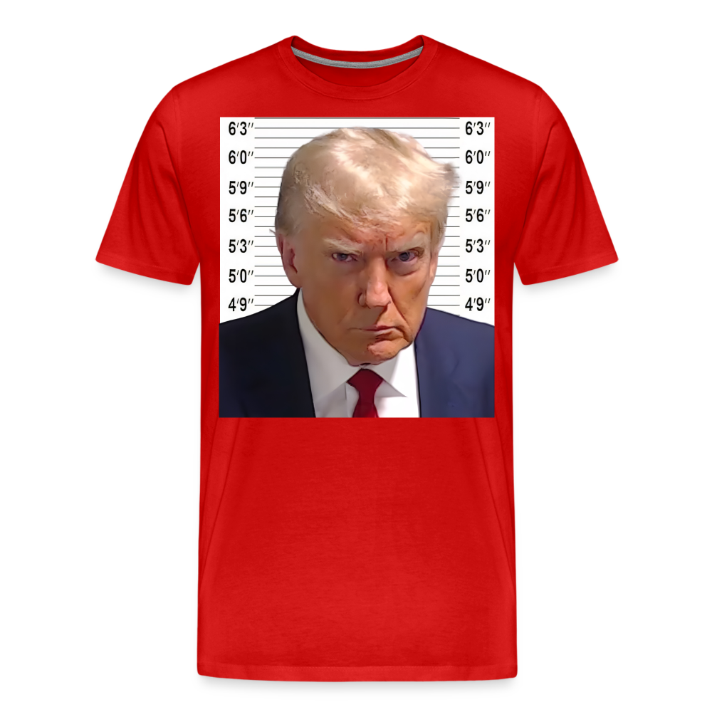 Trump Mugshot Shirt | Premium Mens Graphic Tee - red