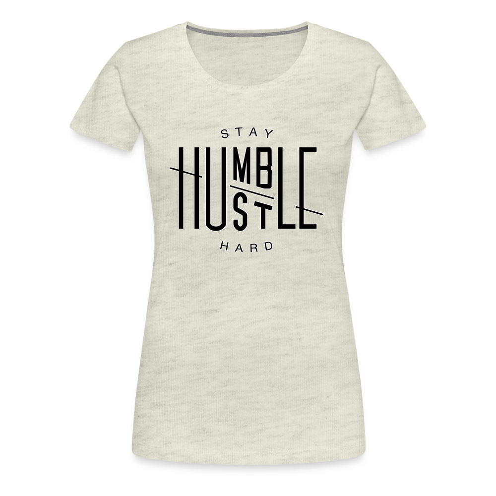 Stay Humble Shirt | Premium Womens Graphic Tee - heather oatmeal