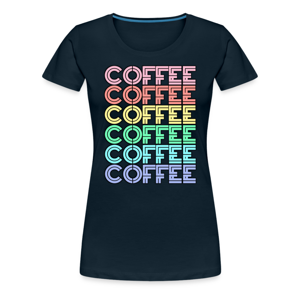 Coffee Shirt | Premium Womens Graphic Tee - deep navy