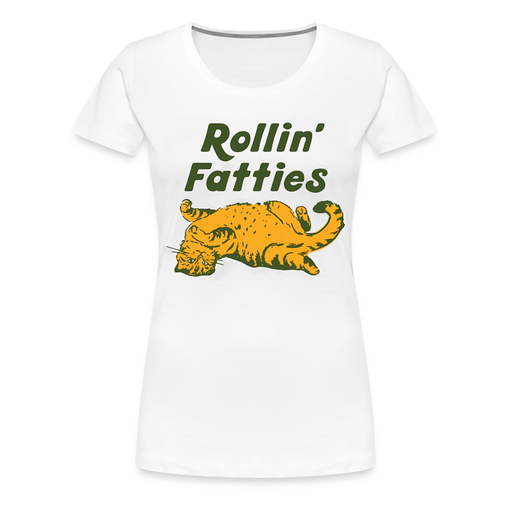 Rollin Fatties | Premium Women's Graphic Tee - white