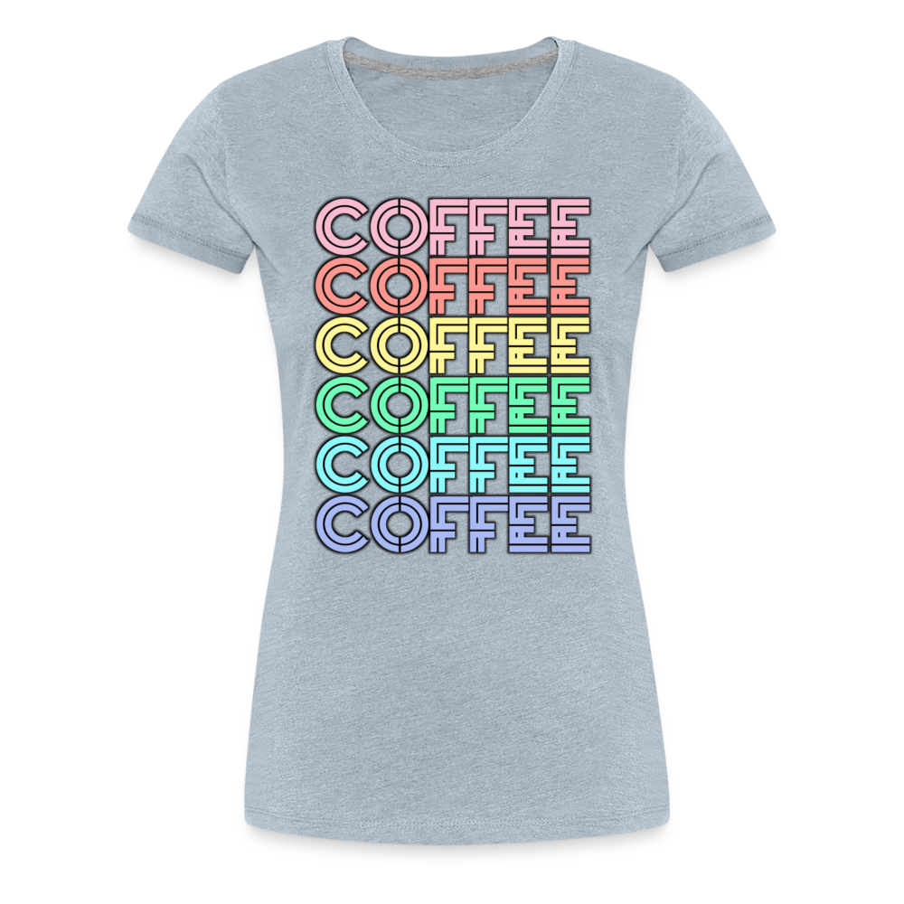 Coffee Shirt | Premium Womens Graphic Tee - heather ice blue