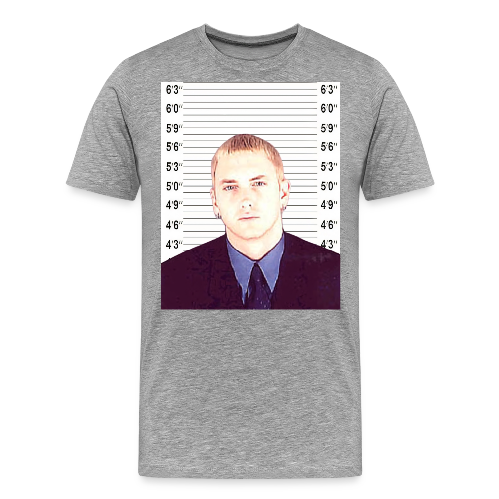 Eminem Mugshot Shirt | Premium Mens Graphic Tee - heather gray