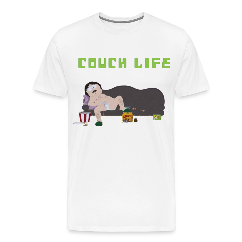 Couch Life Shirt | Premium Mens Graphic Tee - white