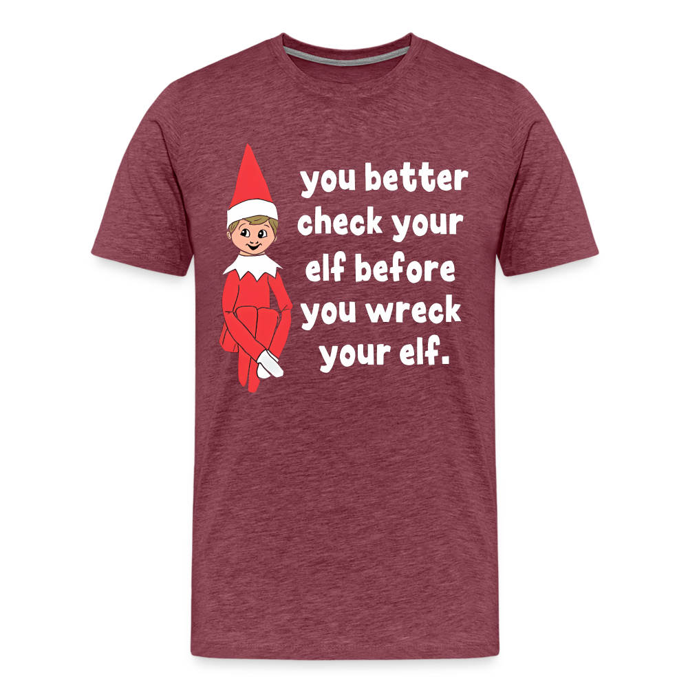 Check Your Elf - heather burgundy