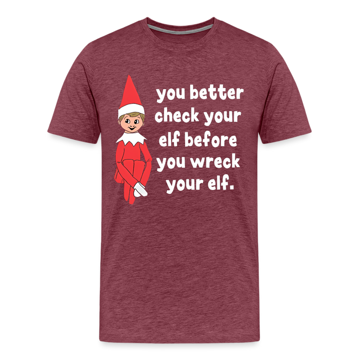 Check Your Elf - heather burgundy