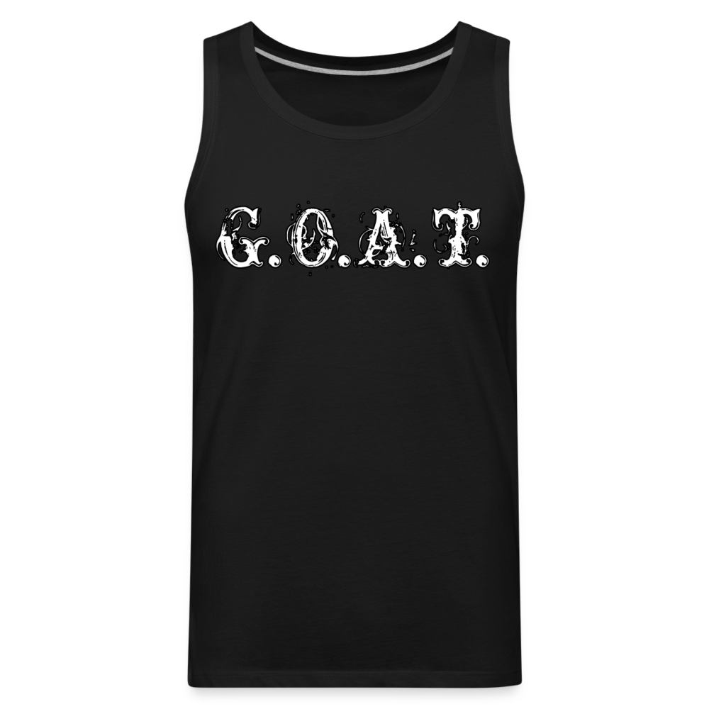 GOAT Tank | Premium Mens Graphic Muscle Shirt - black