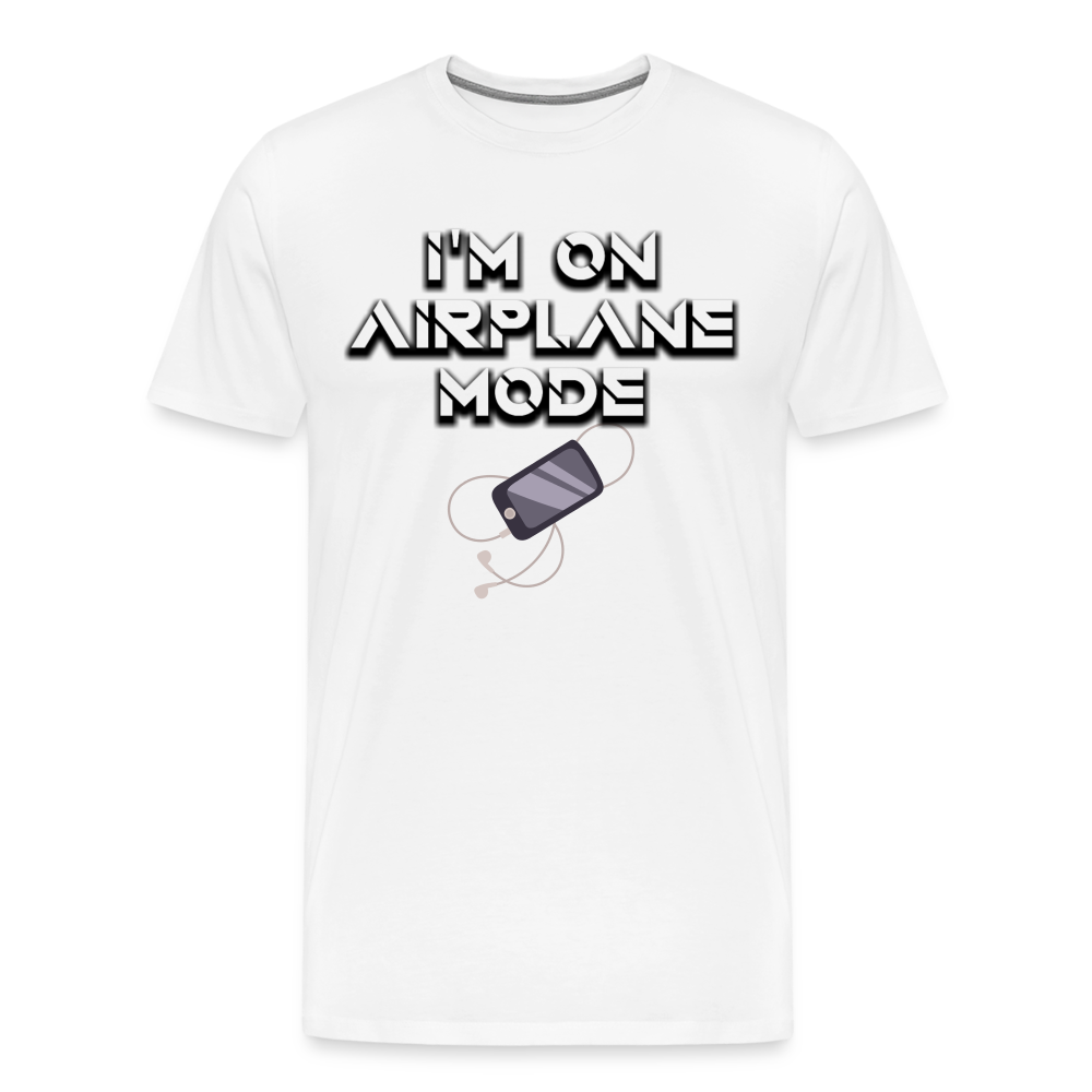 Airplane Mode Shirt | Premium Mens Graphic Tee - white