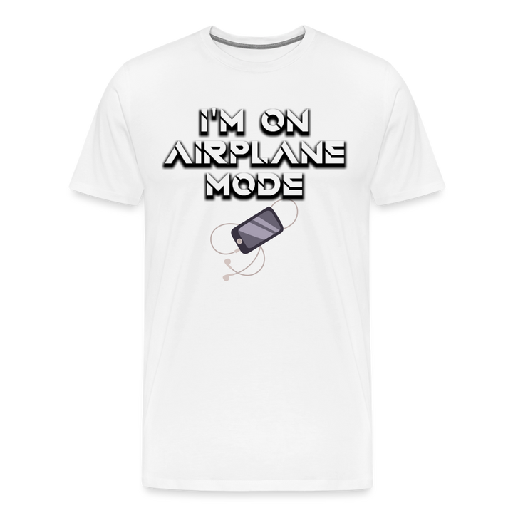 Airplane Mode Shirt | Premium Mens Graphic Tee - white