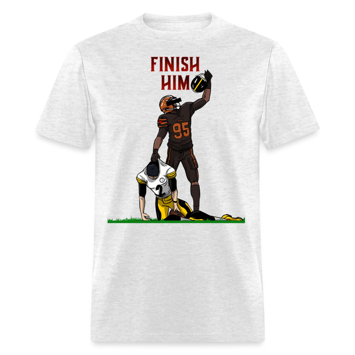 Finish Him Shirt | Graphic Tee - light heather gray