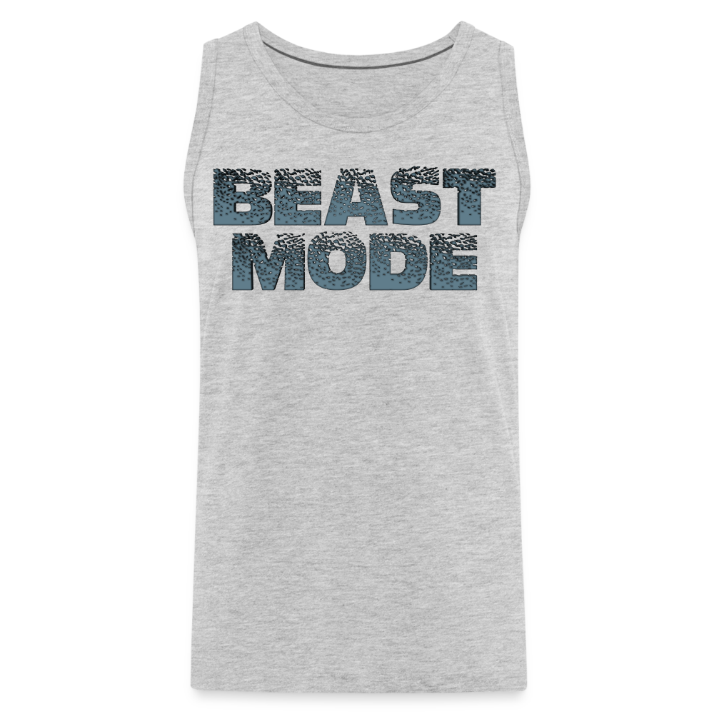 Beast Mode Tank | Premium Mens Graphic Muscle Shirt - heather gray