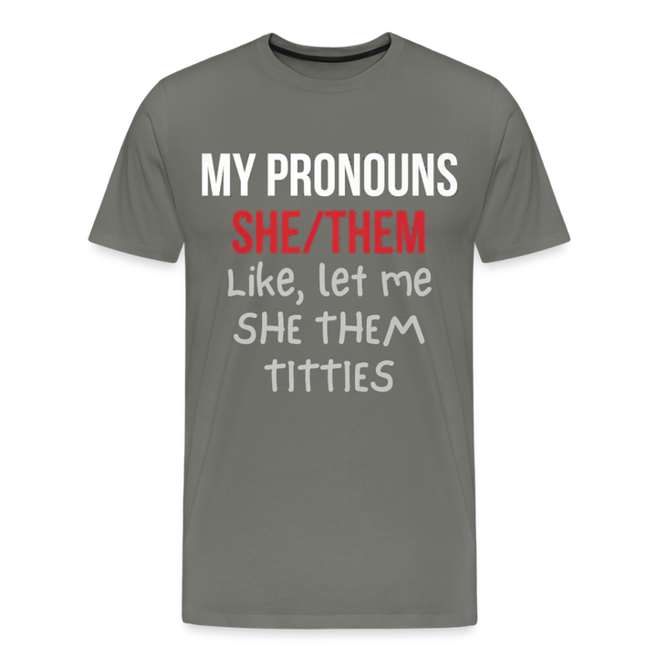 She / Them Pronouns - asphalt gray