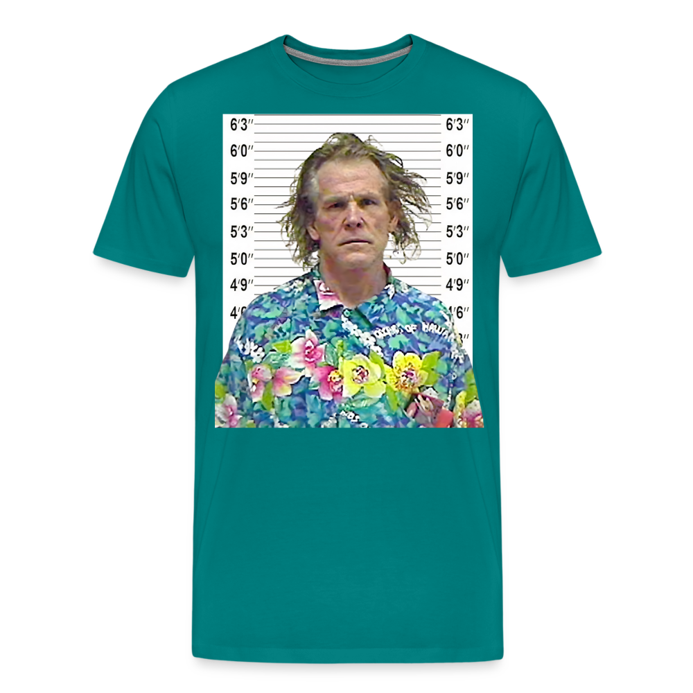 Nick Nolte Mugshot Shirt | Premium Mens Graphic Tee - teal