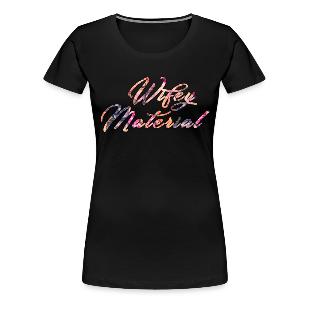 Wifey Material Shirt | Premium Womens Graphic Tee - black