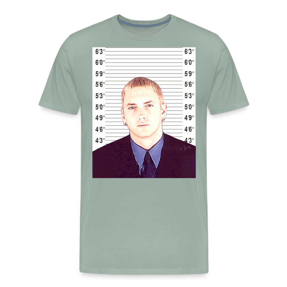 Eminem Mugshot Shirt | Premium Mens Graphic Tee - steel green