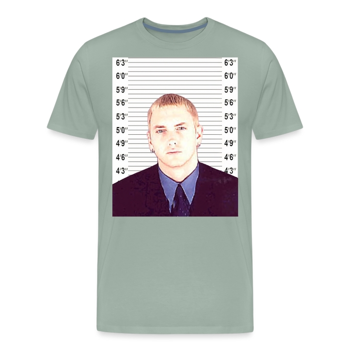 Eminem Mugshot Shirt | Premium Mens Graphic Tee - steel green