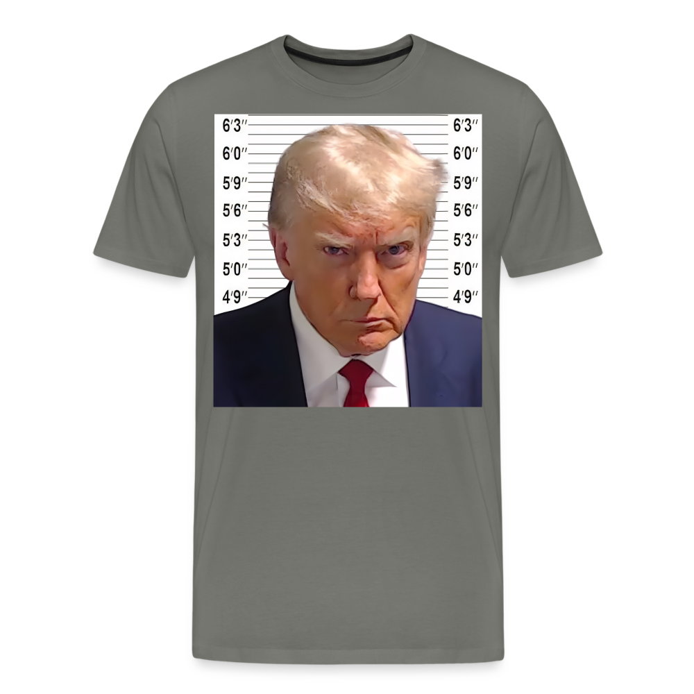 Trump Mugshot Shirt | Premium Mens Graphic Tee - asphalt gray