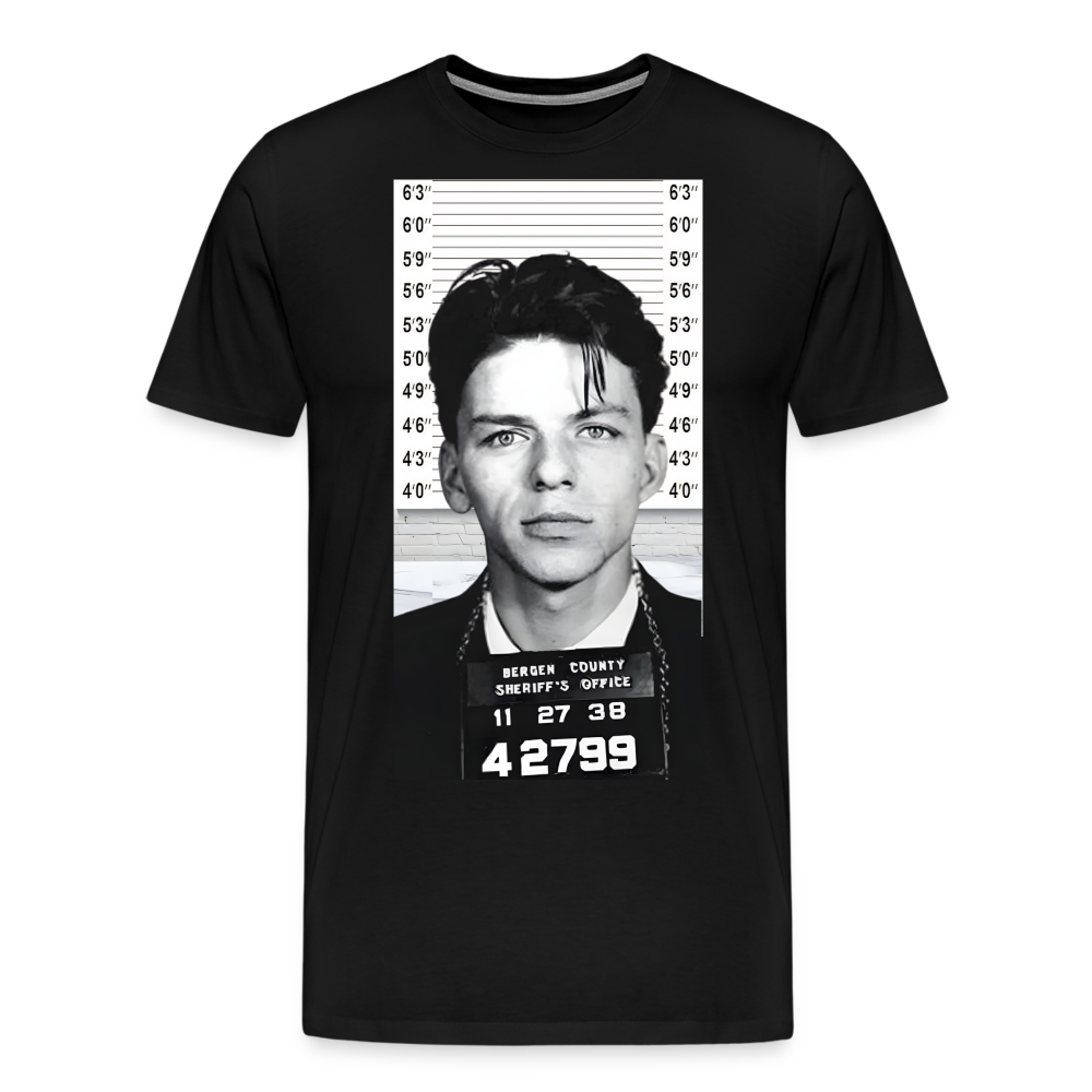 Frank Sinatra Mugshot | Premium Mens Graphic Tee - black