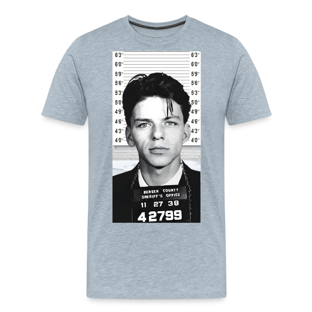 Frank Sinatra Mugshot | Premium Mens Graphic Tee - heather ice blue